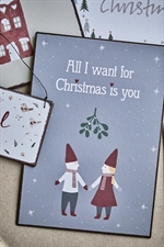 70157-00 Metalskilt All I want for Christmas is you fra Ib Laursen liggende på bord - Tinashjem